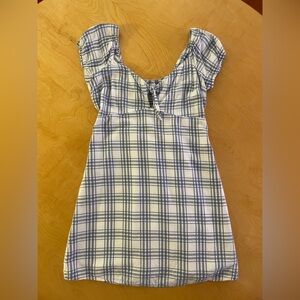 Hollister Blue and White Plaid Mini Dress
